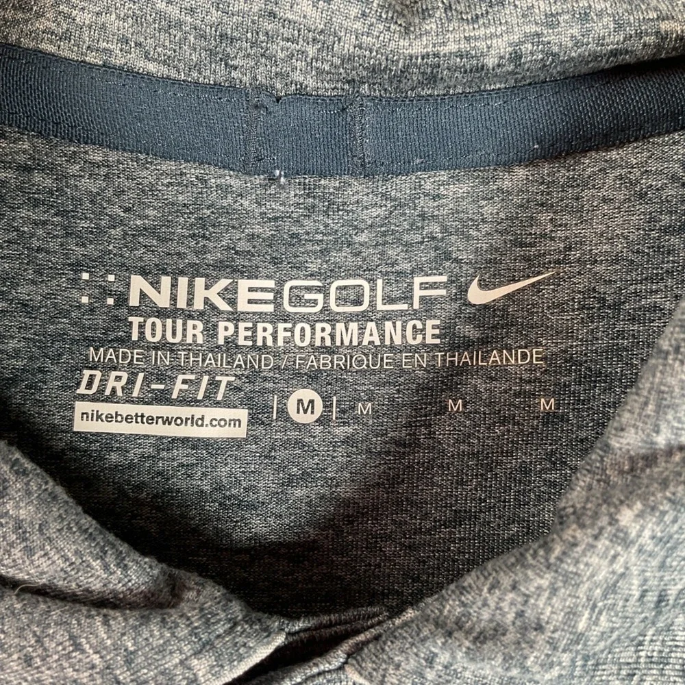 Nike Golf Polo Shirt Mens Size‎ M Blue Gray Excellent Dri-FIT Tour Performance